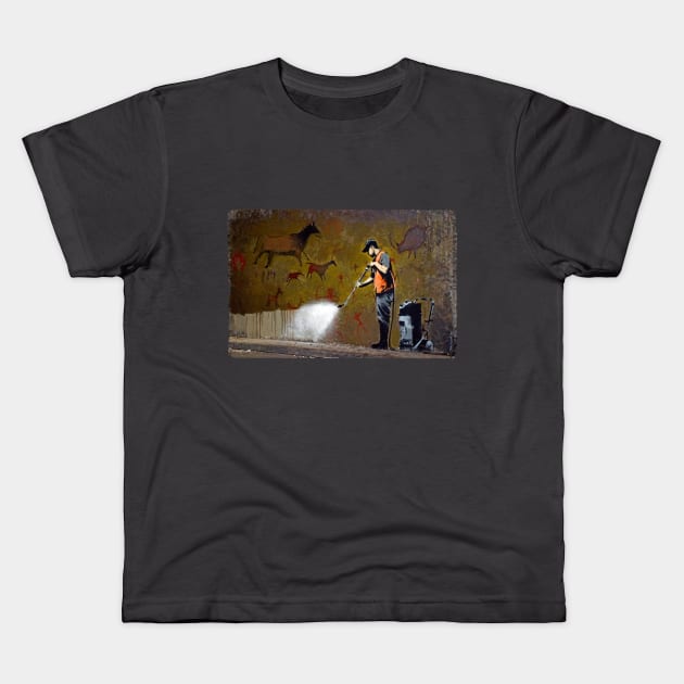 Council Worker by Banksy Kids T-Shirt by Respire